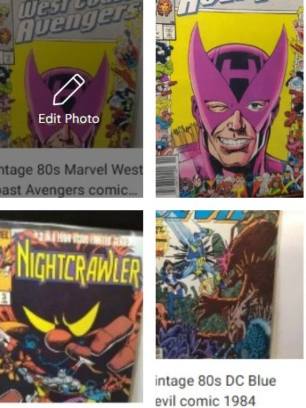 3 comic bundle 80s Marvel DC  Blue Devil, West Coast Avengers, Nightcrawler